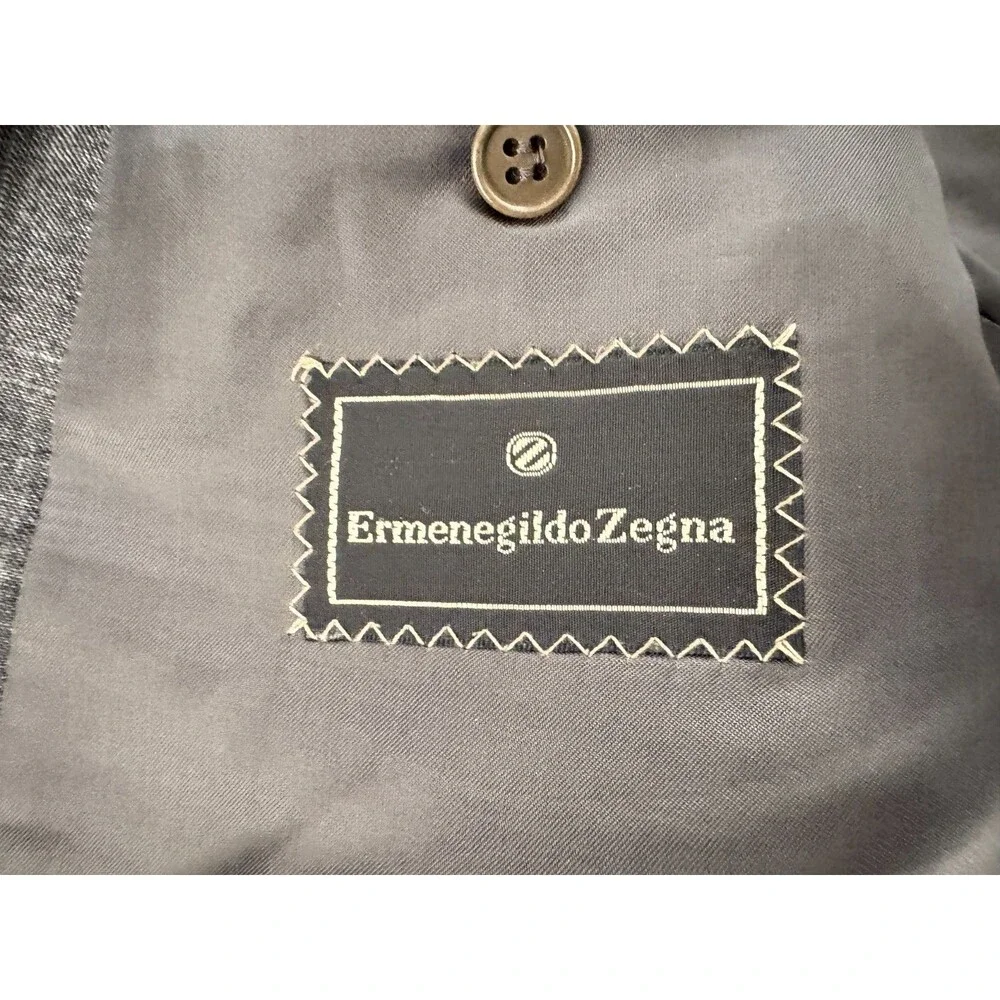 Ermenegildo Zegna Gray Double Breasted Men's Suit Fine Worsted Super 100's SZ 54